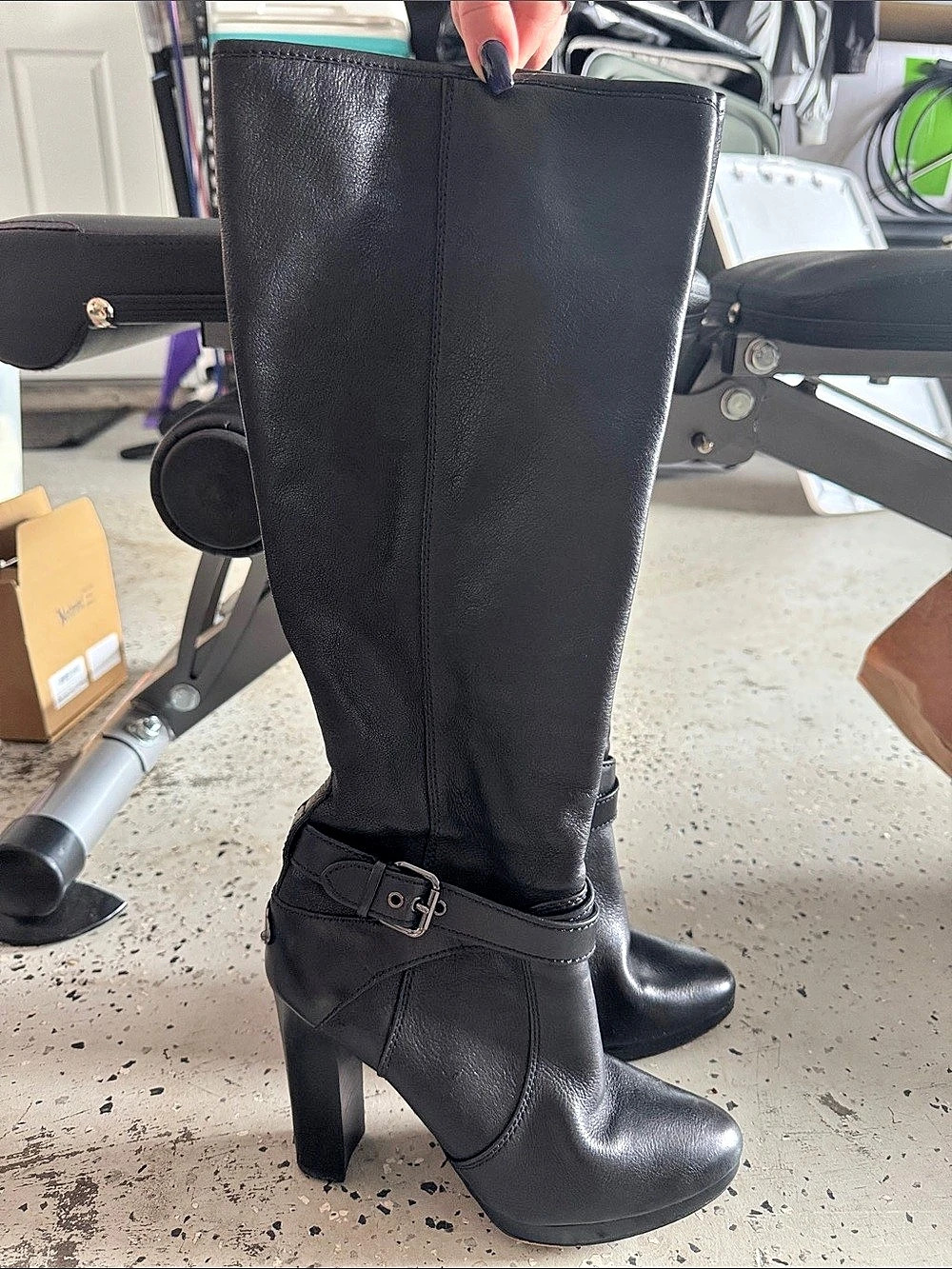 Guess Matley Tumbled Buckle Harness Moto Boots Black